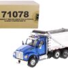 Kenworth T880S SFFA Tandem Axle with Pusher Axle OX Stampede Dump Truck Blue and Chrome “Transport Series” 1/50 Diecast Model by Diecast Masters