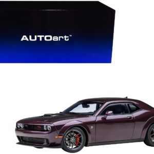 2022 Dodge Challenger R/T Scat Pack Widebody Hellraisin Purple Metallic 1/18 Model Car by Autoart