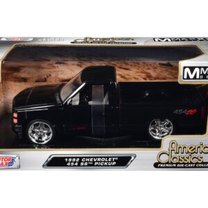 1992 Chevrolet 454 SS Pickup Truck Black “Maxx Design” “American Classics” Series 1/24 Diecast Model Car by Motormax