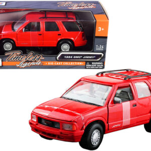 1994 GMC Jimmy with Roof Rack Red “Timeless Legends” Series 1/24 Diecast Model Car by Motormax