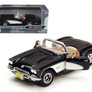 1959 Chevrolet Corvette Black 1/24 Diecast Model Car by Motormax