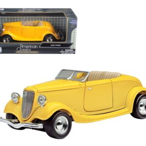 1934 Ford Coupe Yellow 1/24 Diecast Car Model by Motormax