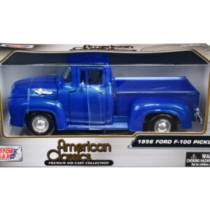 1956 Ford F-100 Pickup Truck Blue Metallic “American Classics” Series 1/24 Diecast Model Car by Motormax