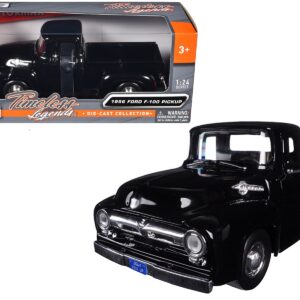 1956 Ford F-100 Pickup Truck Black 1/24 Diecast Model by Motormax