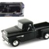 1955 Chevrolet 5100 Stepside Pickup Truck Black 1/24 Diecast Car Model by Motormax