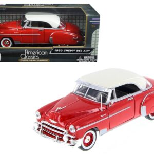 1950 Chevrolet Bel Air Red 1/24 Diecast Car Model by Motormax