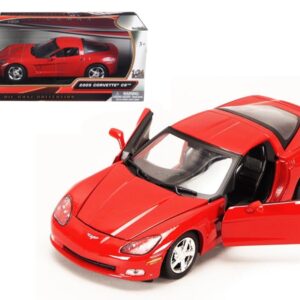 2005 Chevrolet Corvette C6 Coupe Red 1/24 Diecast Model Car by Motormax