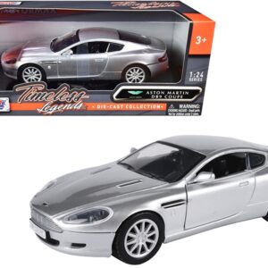 Aston Martin DB9 Coupe Silver Metallic “Timeless Legends” 1/24 Diecast Model Car by Motormax