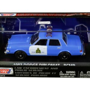 1983 Dodge Diplomat “Royal Canadian Mounted Police” (RCMP) Light Blue and White 1/43 Diecast Model Car by Motormax