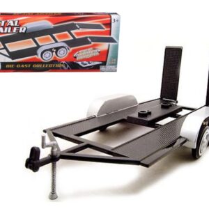 Diecast Tandem Car Trailer Black for 1/24 Scale Models by Motormax