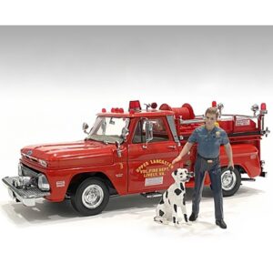 “Firefighters” Fire Dog Training Figures (Trainer and Dog) for 1/18 Scale Models by American Diorama