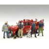 “Firefighters” 6 piece Figure Set (4 Males 1 Dog 1 Accessory) for 1/24 Scale Models by American Diorama