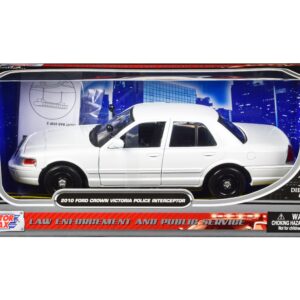 2010 Ford Crown Victoria Police Interceptor Unmarked White “Custom Builder’s Kit” Series 1/24 Diecast Model Car by Motormax