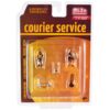 “Courier Service” 5 Piece Diecast Figures Set (2 Worker Figures and 3 accessories) Limited Edition to 4800 pieces Worldwide for 1/64 Scale Models by American Diorama