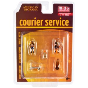 “Courier Service” 5 Piece Diecast Figures Set (2 Worker Figures and 3 accessories) Limited Edition to 4800 pieces Worldwide for 1/64 Scale Models by American Diorama