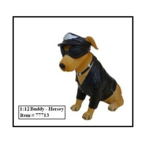 Biker’s Dog “Buddy Hersey” Figure For 1:12 Models by American Diorama