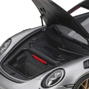 Porsche 911 (991.2) GT2 RS Weissach Package GT Silver with Carbon Stripes 1/18 Model Car by Autoart