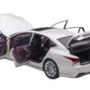 Lexus LS500h Sonic White Metallic with Crimson and Black Interior 1/18 Model Car by Autoart