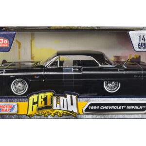 1964 Chevrolet Impala Lowrider Hard Top Black “Get Low” Series 1/24 Diecast Car Model by Motormax