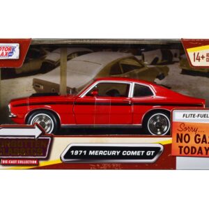 1971 Mercury Comet GT Red with Black Stripes “Forgotten Classics” Series 1/24 Diecast Model Car by Motormax