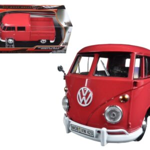 Volkswagen Type 2 (T1) Double Cab Pickup Truck Wax Red 1/24 Diecast Model Car by Motormax