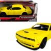 2018 Dodge Challenger SRT Hellcat Widebody Yellow 1/24 Diecast Model Car by Motormax