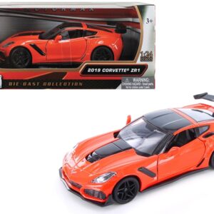 2019 Chevrolet Corvette ZR1 Orange with Black Accents 1/24 Diecast Model Car by Motormax