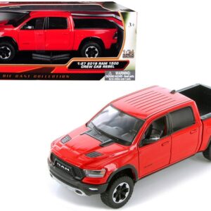 2019 RAM 1500 Rebel Crew Cab Pickup Truck Red 1/24 Diecast Model Car by Motormax