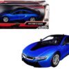 2018 BMW i8 Coupe Metallic Blue with Black Top 1/24 Diecast Model Car by Motormax