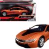 2018 BMW i8 Coupe Metallic Orange with Black Top 1/24 Diecast Model Car by Motormax