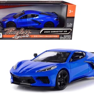 2020 Chevrolet Corvette C8 Stingray Blue Metallic “Timeless Legends” 1/24 Diecast Model Car by Motormax