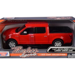 2019 Ford F-150 Lariat Crew Cab Pickup Truck Red 1/24-1/27 Diecast Model Car by Motormax