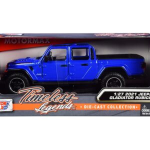 2021 Jeep Gladiator Rubicon (Open Top) Pickup Truck Blue 1/24-1/27 Diecast Model Car by Motormax