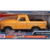 1978 Ford Bronco Custom (Open Top) Yellow with “Timeless Legends” Series 1/24 Diecast Model Car by Motormax