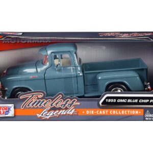 1955 GMC Blue Chip Pickup Truck Light Blue “Timeless Legends” Series 1/24 Diecast Model Car by Motormax