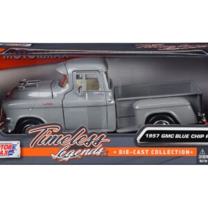 1957 GMC Blue Chip Pickup Truck Gray “Timeless Legends” Series 1/24 Diecast Model Car by Motormax