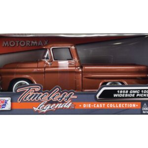 1958 GMC 100 Wideside Pickup Truck Brown Metallic “Timeless Legends” Series 1/24 Diecast Model Car by Motormax