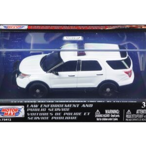 2015 Ford Police Interceptor Utility Plain White 1/43 Diecast Model Car by Motormax