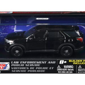 2022 Ford Police Interceptor Utility Black Unmarked “Custom Builder’s Kit” “Law Enforcement and Public Service” Series 1/43 Diecast Model Car by Motormax