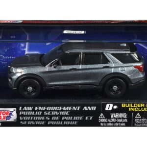 2022 Ford Police Interceptor Utility Gray Metallic Unmarked “Custom Builder’s Kit” “Law Enforcement and Public Service” Series 1/43 Diecast Model Car by Motormax