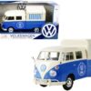 Volkswagen Type 2 (T1) Pickup Food Truck Cream and Blue 1/24 Diecast Model Car by Motormax