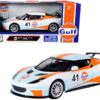 Lotus Evora GT4 #41 “Gulf Oil” Light Blue with White and Orange Stripes 1/24 Diecast Model Car by Motormax