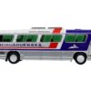 Dina 323-G2 Olimpico Coach Bus “Transportes Chihuahuenses” White and Silver with Red and Blue Stripes Limited Edition to 504 pieces Worldwide “The Bus and Motorcoach Collection” 1/87 (HO) Diecast Model by Iconic Replicas