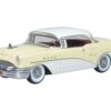 1955 Buick Century Condor Yellow and Dover White with Red Interior 1/87 (HO) Scale Diecast Model Car by Oxford Diecast