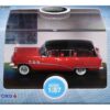 1954 Buick Century Estate Wagon Matador Red and Carlsbad Black with Red Interior 1/87 (HO) Scale Diecast Model Car by Oxford Diecast