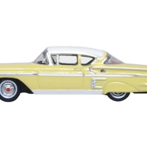 1958 Chevrolet Impala Sport Colonial Cream with Snowcrest White Top 1/87 (HO) Scale Diecast Model Car by Oxford Diecast