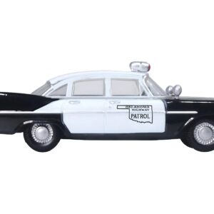 1959 Plymouth Savoy Black and White “Oklahoma Highway Patrol” 1/87 (HO) Scale Diecast Model Car by Oxford Diecast