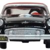 1956 Ford Thunderbird Raven Black with Fiesta Red Top 1/87 (HO) Scale Diecast Model Car by Oxford Diecast