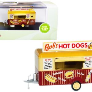 “Bob’s Hot Dogs” Mobile Food Trailer 1/87 (HO) Scale Diecast Model by Oxford Diecast