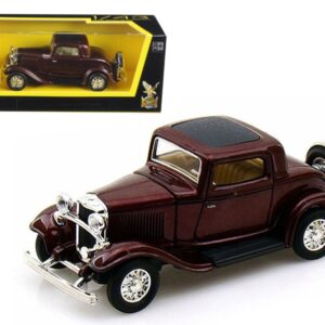 1932 Ford 3-Window Coupe Burgundy 1/43 Diecast Model Car by Road Signature